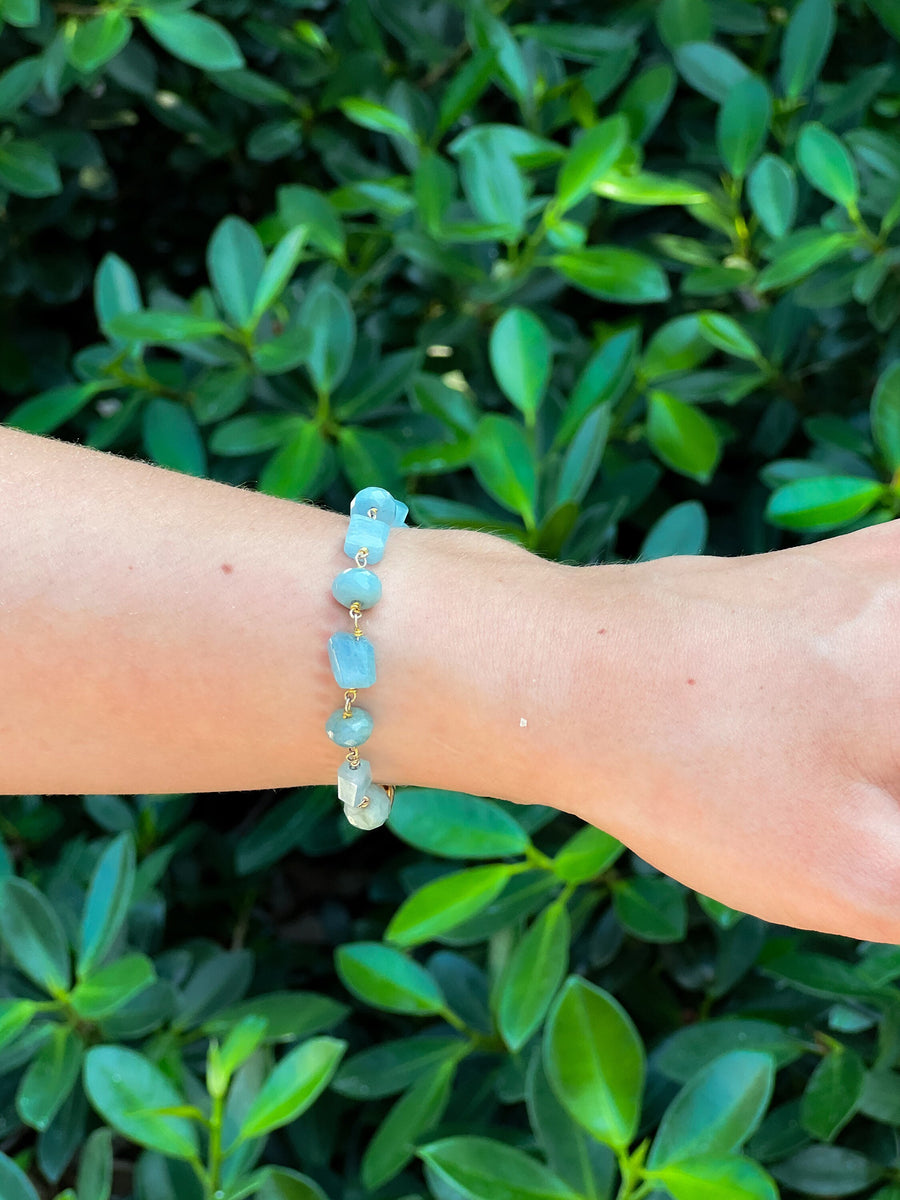 Aquamarine Nuggets Bracelet