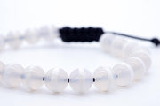 White Agate Tuxedo Men's Adjustable Bracelet
