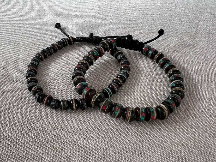 Tibetan Prayer Bead Adjustable Slide Bracelet