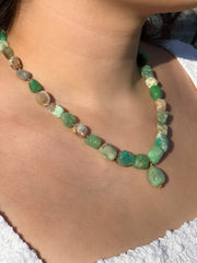 Chrysoprase Nuggets Necklace with Pendant