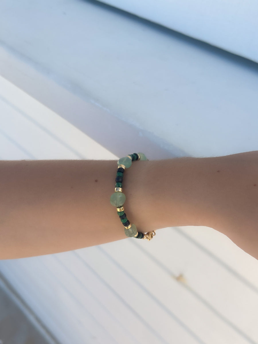 Chalcedony Sapphire and Emerald Bracelet