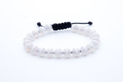 White Agate Tuxedo Men's Adjustable Bracelet