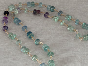Fluorite Rondelle Necklace with Fluorite Pendant