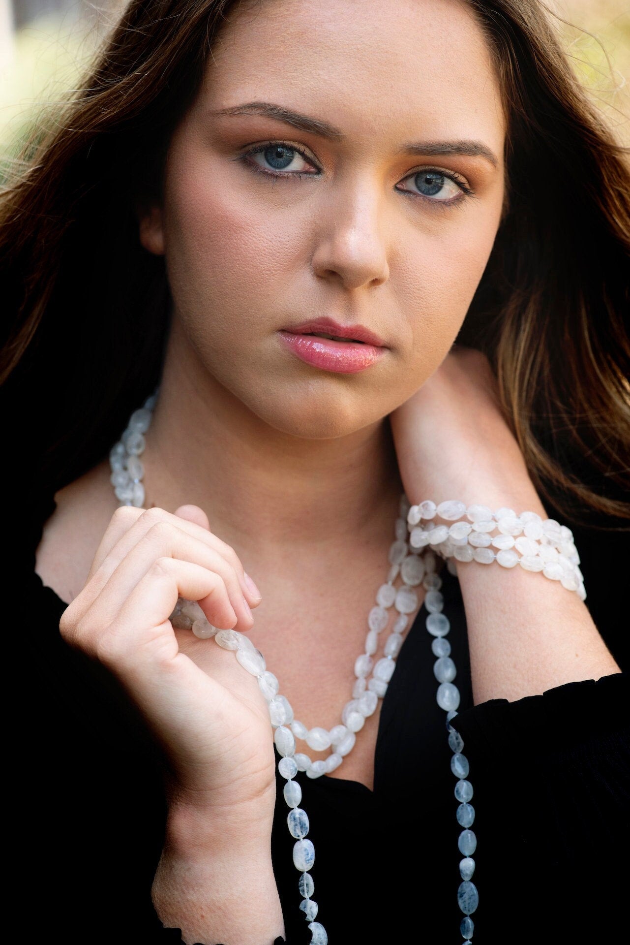 Moonstone_Necklace,Moonstone,White_Moonstone,Long_Necklace,Gemstone_Necklace,Natural_Gemstones,White_Necklace,White_Beads,Handmade_Necklace,Boho_Style,gift_for_Her,Mom_Gift,Versatile_Necklace