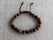 Men's Natural Tiger Eye Bracelet on Cord