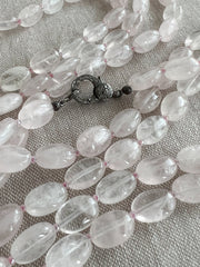 Long Rose Quartz Necklace