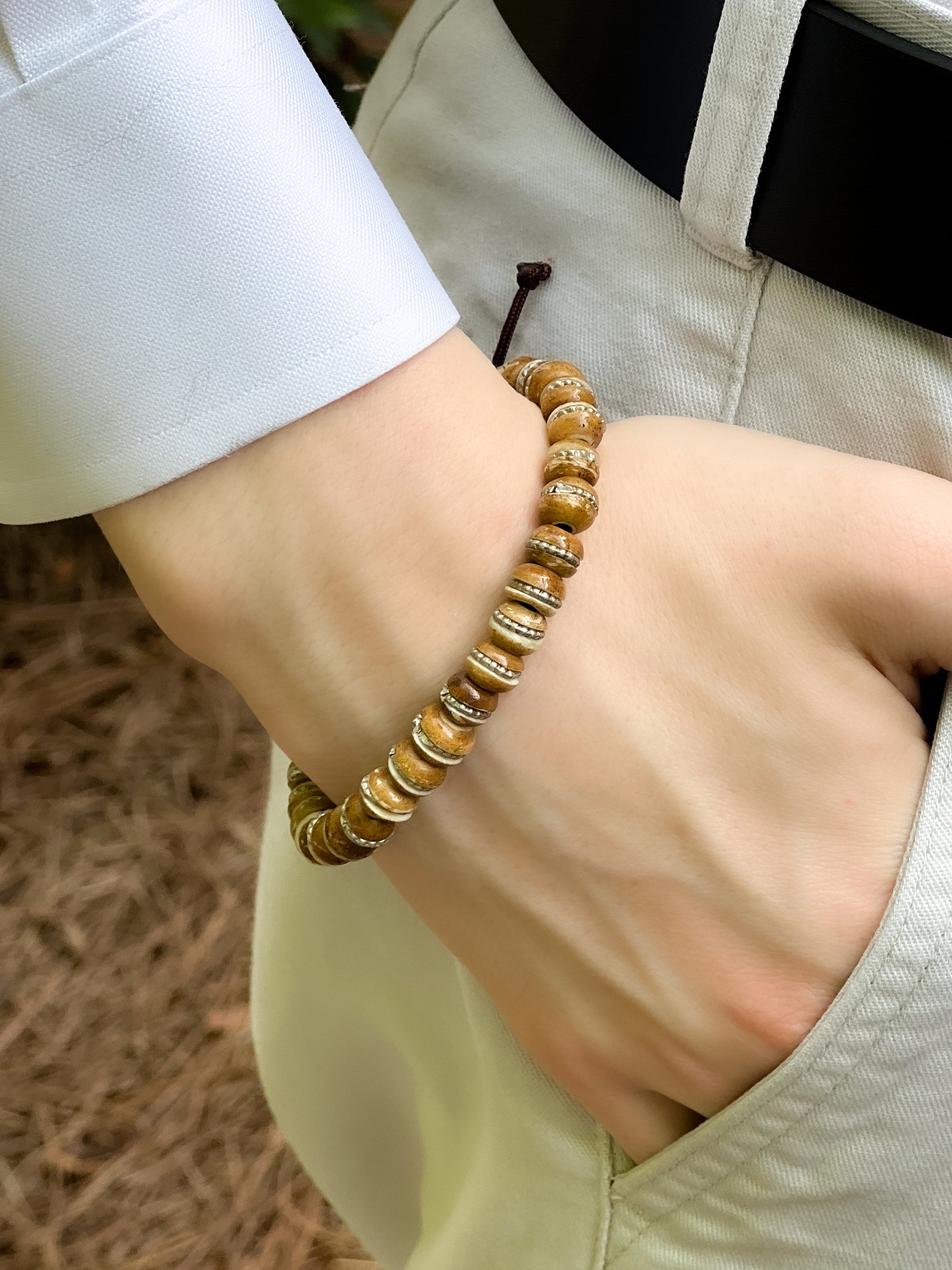 Prayer_Beads,Wood_Beads,Tibetan_Prayer_Beads,Wood_Bead_Bracelet,Guy_Bracelet,Unisex_Bracelet,Zen_bracelet,Handmade,Adjustable_bracelet,Adjustable_slide,Macrame_bracelet,Gift_for_Dad,Fathers_Day