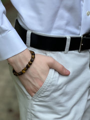 Men's Natural Tiger Eye Adjustable Bracelet