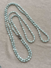 Long Milky Aquamarine Necklace