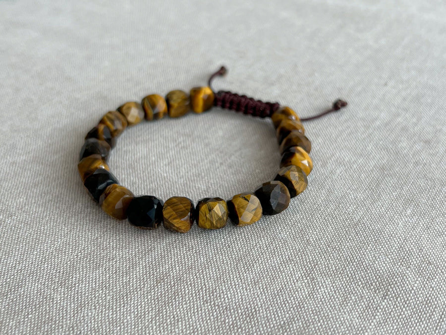 Men's Natural Tiger Eye Adjustable Bracelet