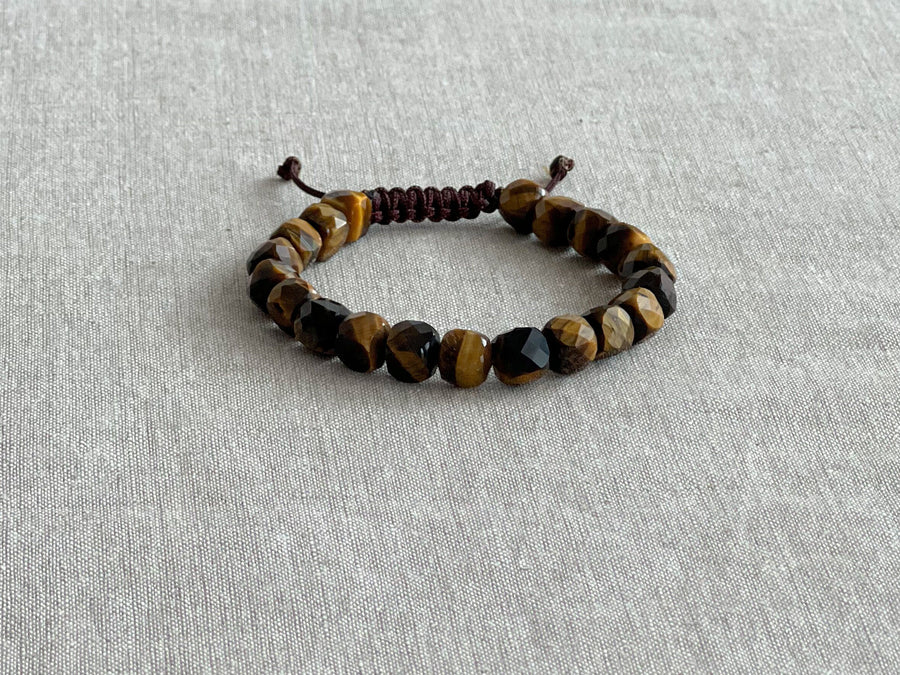 Men's Natural Tiger Eye Adjustable Bracelet