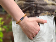 Men's Sandalwood and Natural Sapphire Bracelet