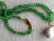Tsavorite and Baroque Pearl Necklace