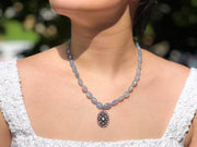 Chalcedony Necklace with Gemstone Pendant