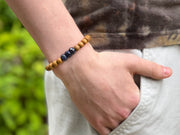 Men's Sandalwood and Natural Sapphire Bracelet