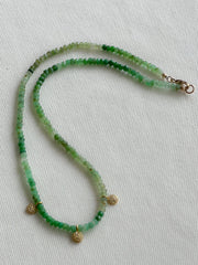 Chrysoprase Necklace with Pave Diamond Accents