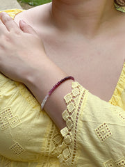 Shaded Rubies with Gold Filled Accents Bracelet