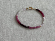 Shaded Rubies with Gold Filled Accents Bracelet