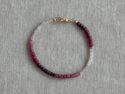 Shaded Rubies with Gold Filled Accents Bracelet