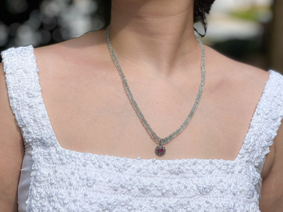 Aquamarine_Necklace,AAAA_Aquamarines,Gemstone_Necklace,Natural_Gemstones,March_Birthstone,Birthstone_Necklace,Hand_knotted,Ruby_pendant,Diamond_and_ruby,Timeless_style,Elegant_necklace,Blue_Gemstone,Gift_for_Her
