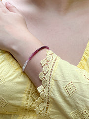 Shaded Rubies with Gold Filled Accents Bracelet