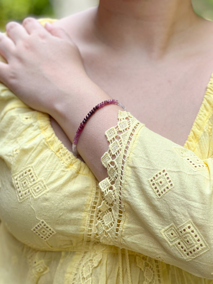 Shaded Rubies with Gold Filled Accents Bracelet