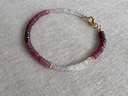Shaded Rubies with Gold Filled Accents Bracelet