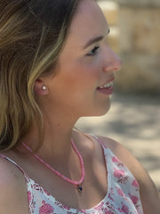 Gemstone_Necklace,Pink_Opal_Necklace,Neon_Pink_Opals,Hand_knotted_opals,Tanzanite_Pendant,October_Birthstone,Ethiopian_Opals,Gift_For_Her,Mom_Gift,Handmade_Necklace,Summer_Necklace,Pink_Necklace,Pink_and_Purple