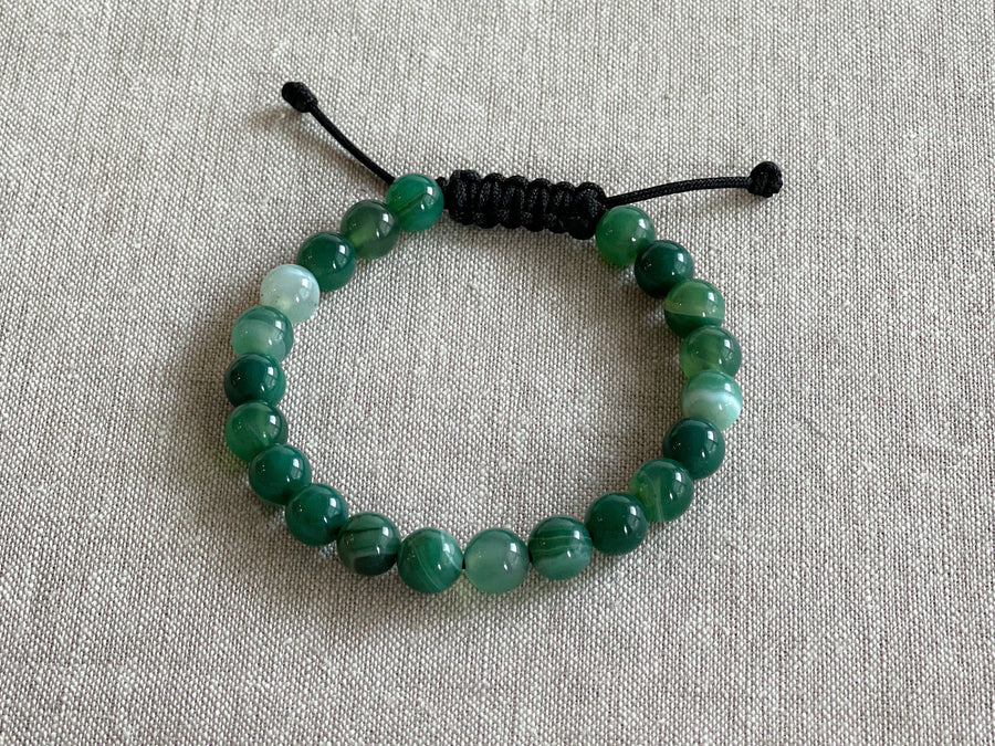 Green Agate Adjustable Slide Bracelet