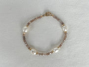 Moonstone Pearl Station Bracelet