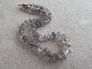 Amethyst and Prasiolite Carved Pumpkin Necklace