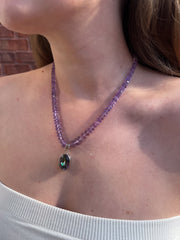 Amethyst Necklace with Mystic Topaz Pendant