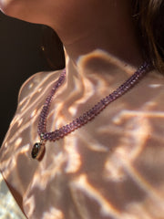 Amethyst Necklace with Mystic Topaz Pendant