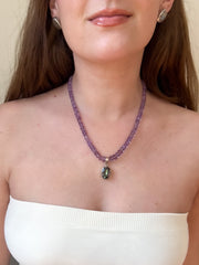 Amethyst Necklace with Mystic Topaz Pendant