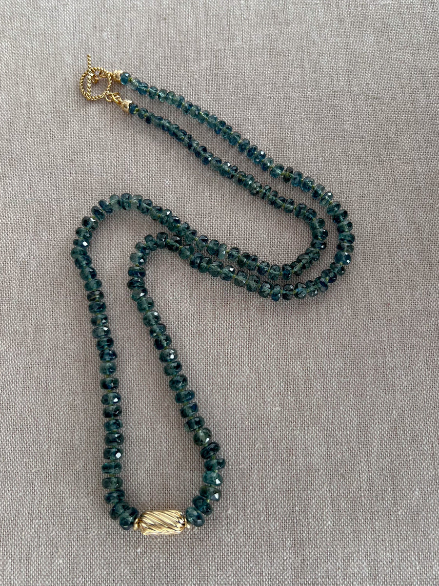 Bio Kyanite Necklace with Gold Accent