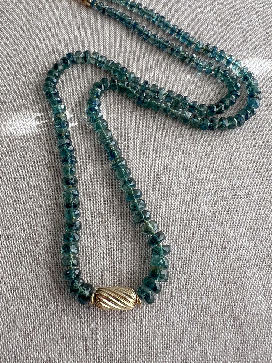 Bio Kyanite Necklace with Gold Accent