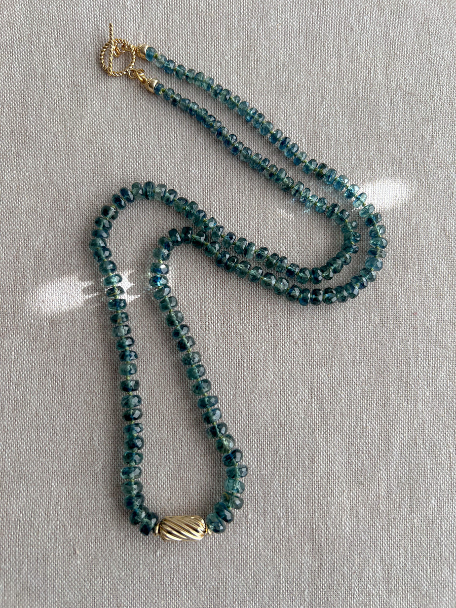 Bio Kyanite Necklace with Gold Accent