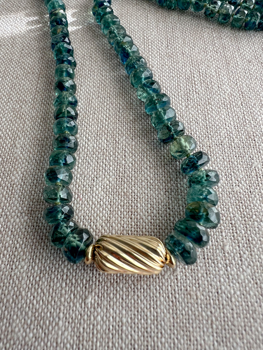 Bio Kyanite Necklace with Gold Accent