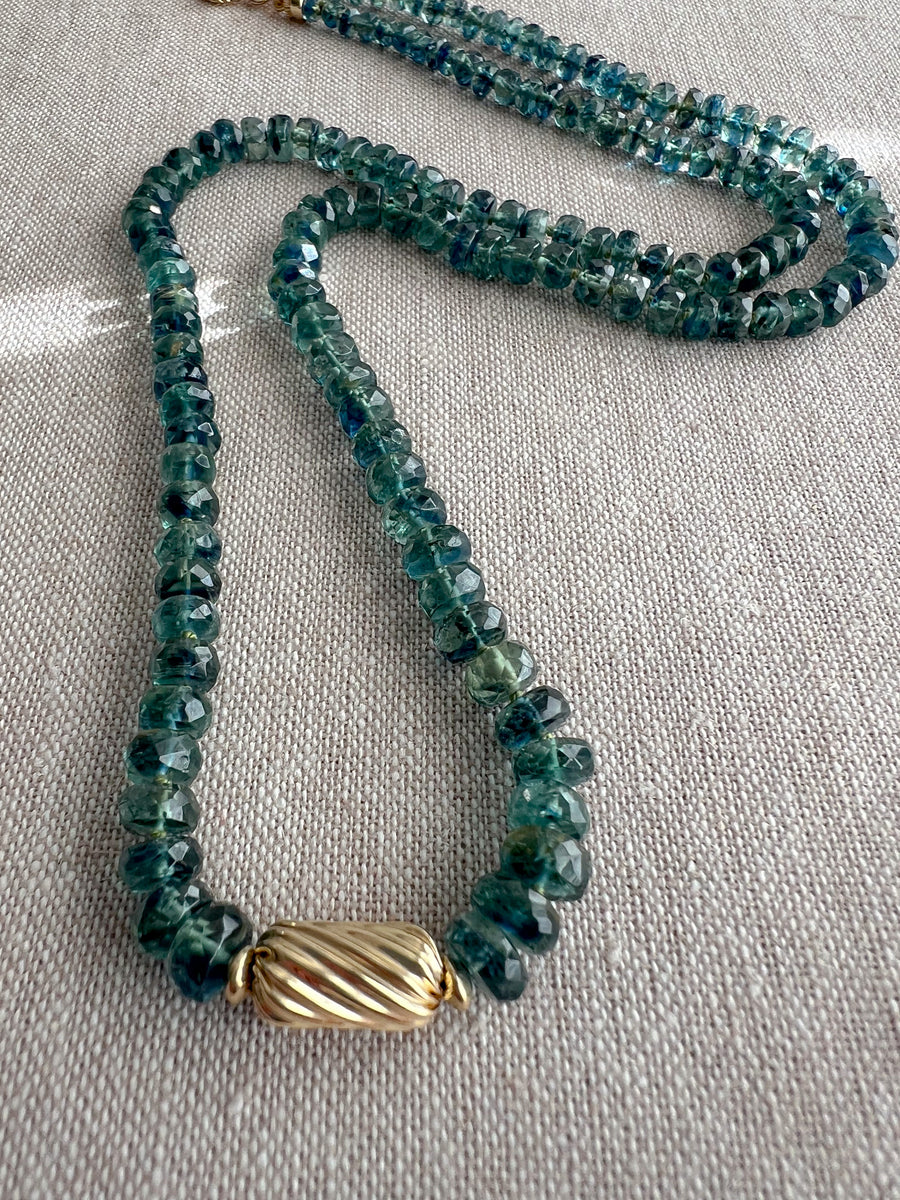 Bio Kyanite Necklace with Gold Accent