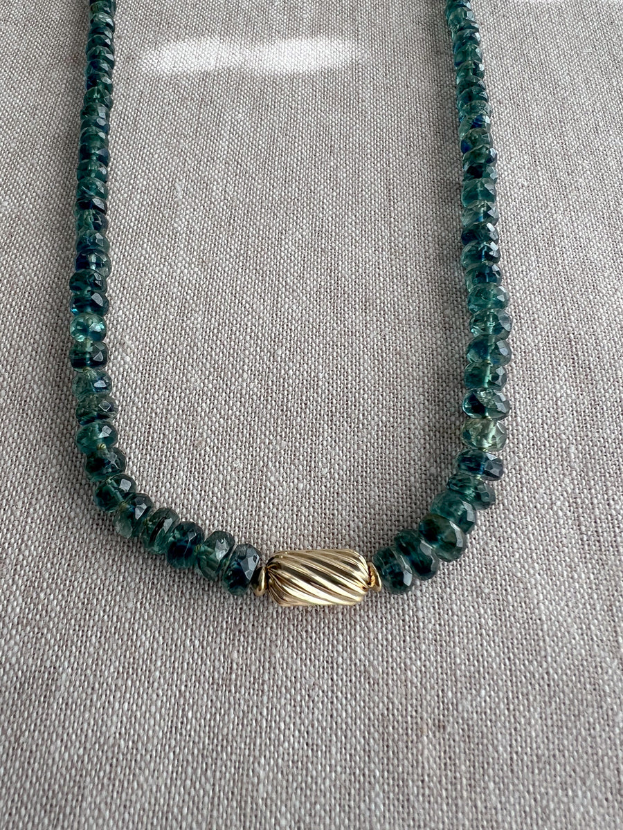 Bio Kyanite Necklace with Gold Accent