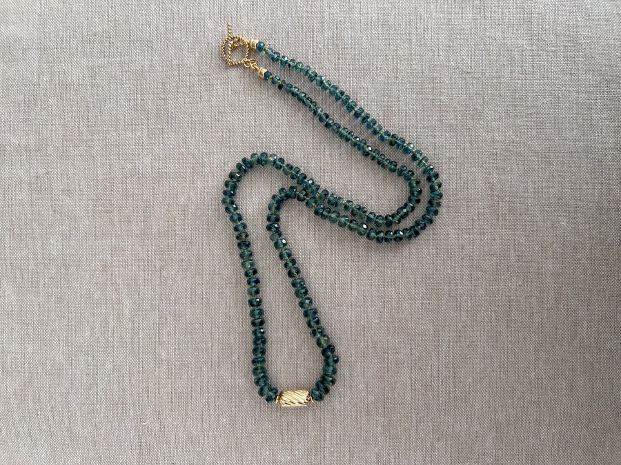 Bio Kyanite Necklace with Gold Accent
