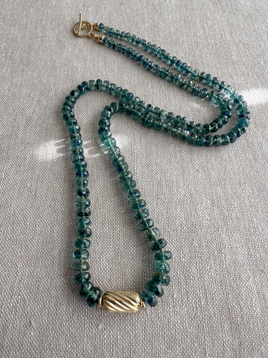 Bio Kyanite Necklace with Gold Accent