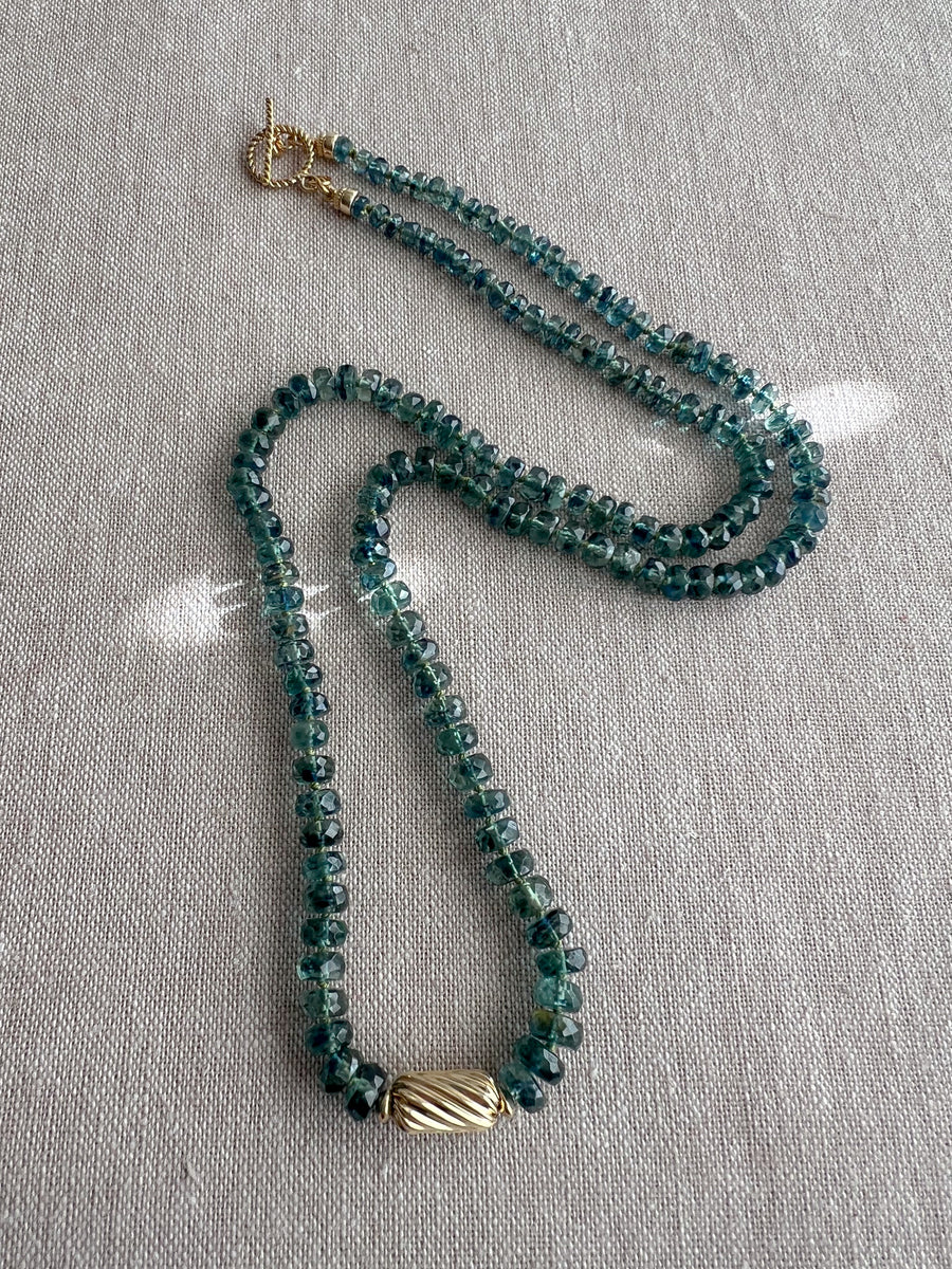 Bio Kyanite Necklace with Gold Accent