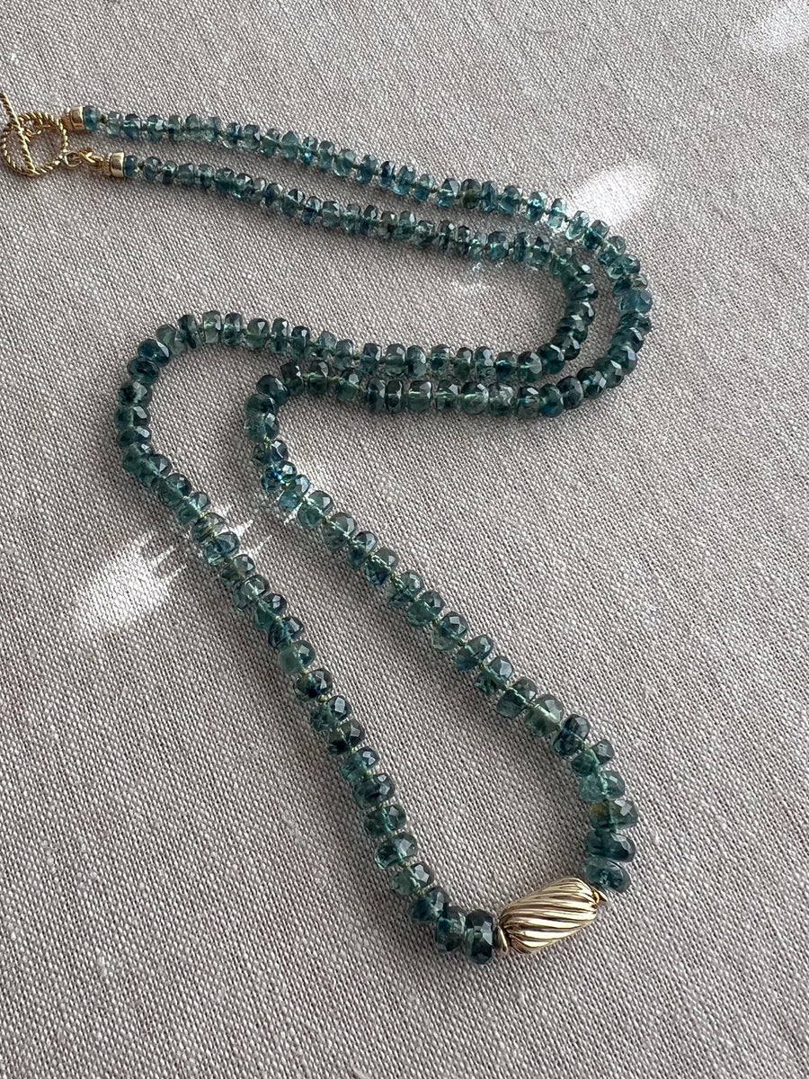 Bio Kyanite Necklace with Gold Accent