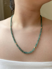 Blue Tourmaline Necklace with Gold Accents