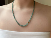 Blue Tourmaline Necklace with Gold Accents