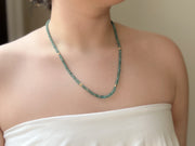 Blue Tourmaline Necklace with Gold Accents