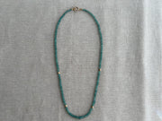 Blue Tourmaline Necklace with Gold Accents