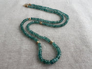 Blue Tourmaline Necklace with Gold Accents