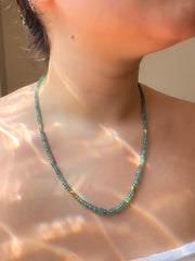 Blue Tourmaline Necklace with Gold Accents